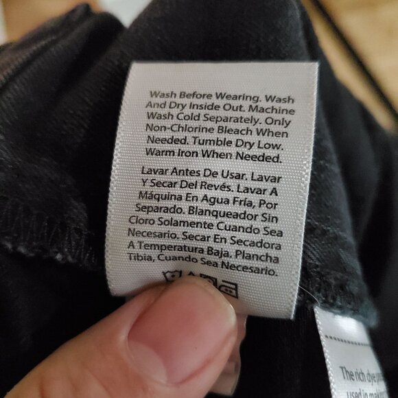 Time And Tru Overalls Womens XL Black Skeleton Print Denim Shorts Shortalls - Picture 4 of 10